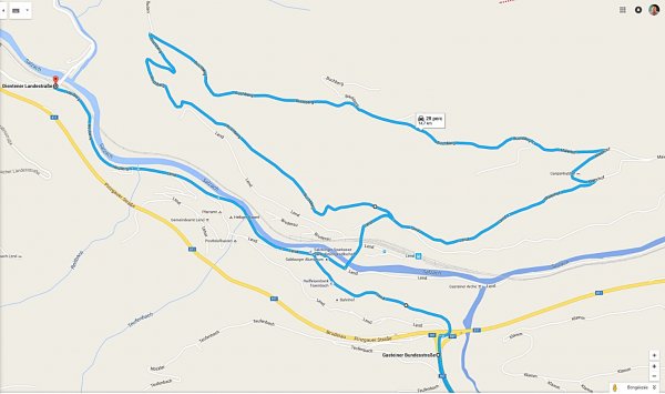 GoogleMaps, Gasteinertal völgy bejárata (kinagyítva)