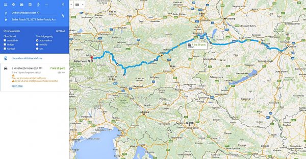 Odautazás, határátlépés Kópházánál, és átutazás az Obertauer-en, és előtte lecsúszás a Nocky Flitzen nyári szánkópályán (Turacherhöhle)