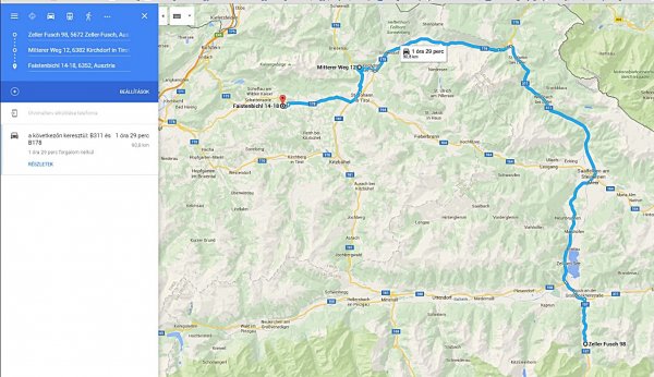 Program 2, módosított oda vezető út, St.Martin bei Lofer és a Mountain Beach panzió helysínével bővítve.