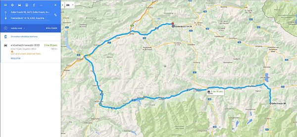 Gerlos Straße-n átvező útvonal, a fizető köteles útszakaszon, útbaejtve a Krimml vízesést